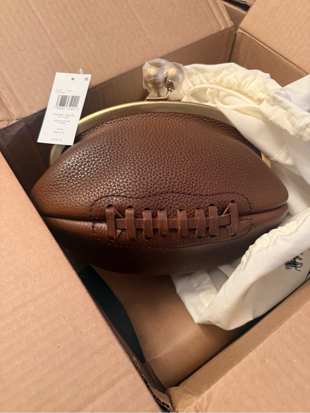 Coach Football Kisslock Frame Bag In Regenerative Leather